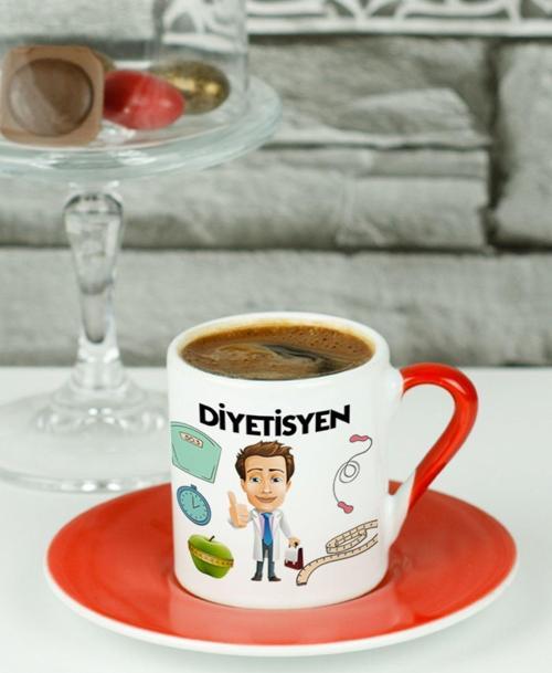 Diyetisyen Türk Kahvesi Fincanı Kırmızı