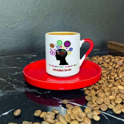 Industrail Engineering Kırmızı Türk Kahvesi Fincanı
