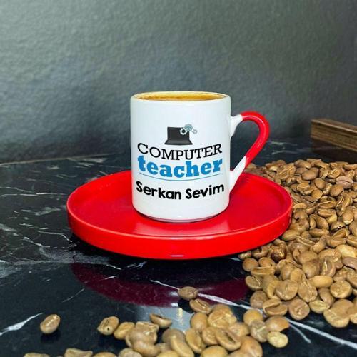 Computer Teacher Kırmızı Türk Kahvesi Fincanı