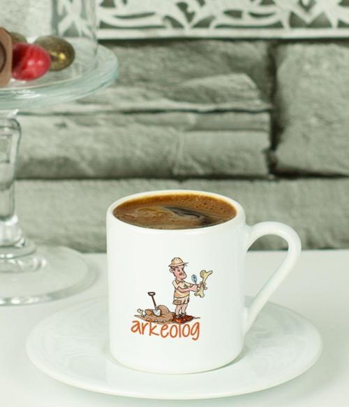 Arkeolog Türk Kahvesi Fincanı Beyaz