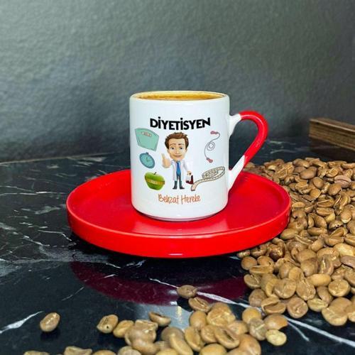 Diyetisyen Kırmızı Türk Kahvesi Fincanı