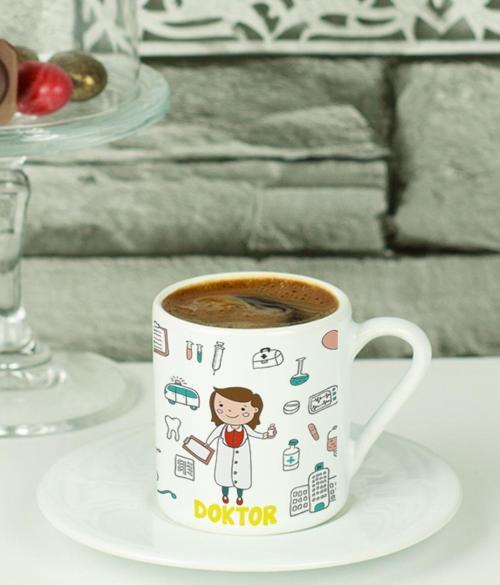 Doktor Türk Kahvesi Fincanı Beyaz