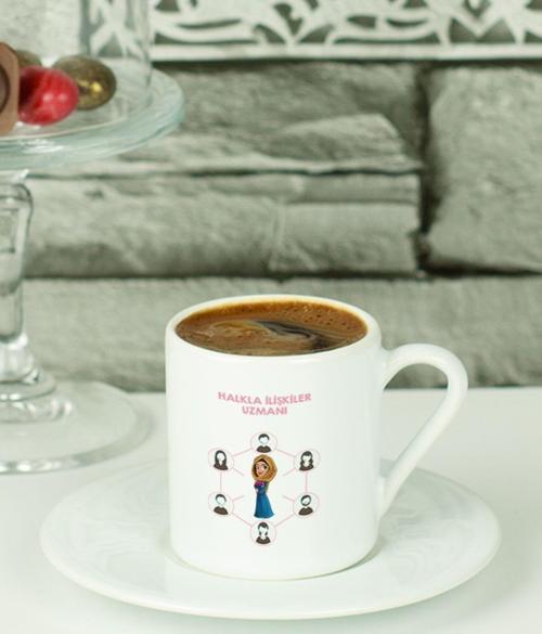 Halkla İlişkiler Uzmanı Türk Kahvesi Fincanı Beyaz