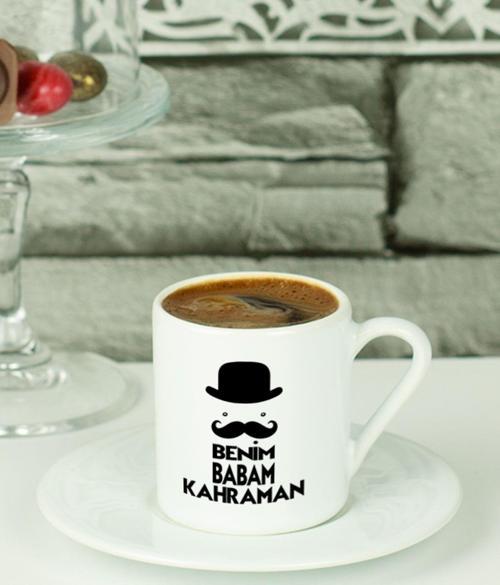 Benim Babam Kahraman Türk Kahvesi Fincanı Beyaz