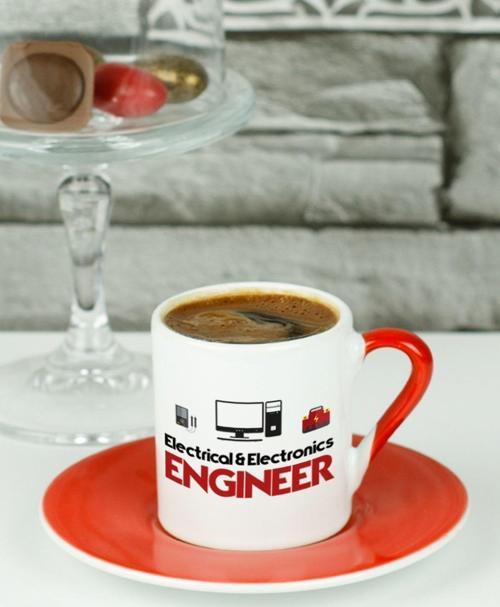 Electrical And Electronics Engineer Türk Kahvesi Fincanı Kırmızı