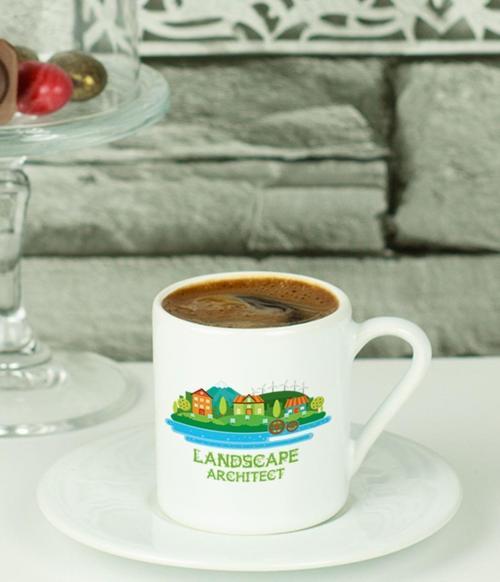 Landscape Architect Türk Kahvesi Fincanı Beyaz