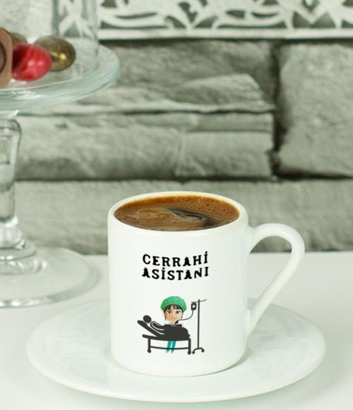 Cerrahi Asistanı Türk Kahvesi Fincanı Beyaz