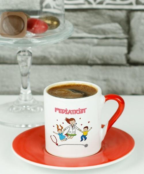 Pediatrist Türk Kahvesi Fincanı Kırmızı