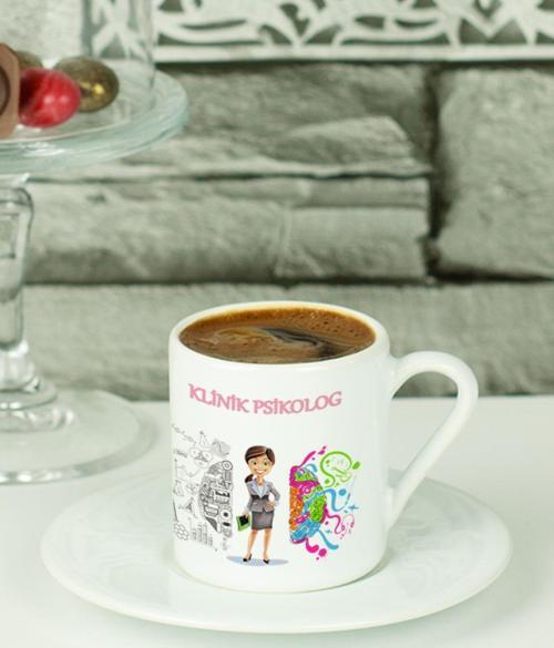 Klinik Psiolog Türk Kahvesi Fincanı Beyaz