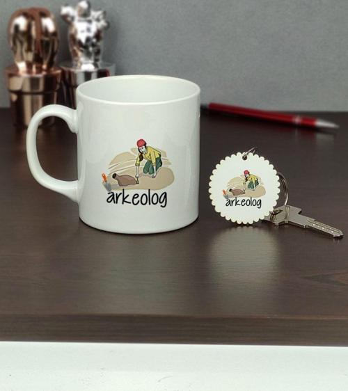 Arkeolog Kupa Bardak Ve Anahtarlık Set