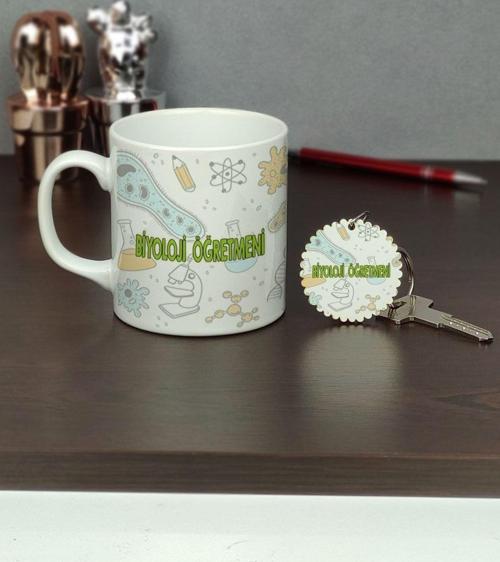 Biyoloji Öğretmeni Kupa Bardak Ve Anahtarlık Set