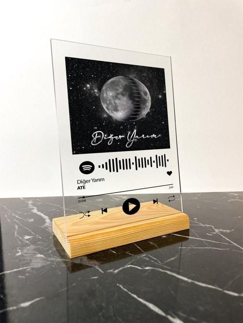 Ate Diğer Yarım Spotify Barkodlu Plak Çerçeve