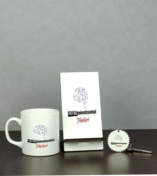 Elektronörofizyoloji Teknikeri Üçlü Set (Kupa + Telefon Standı + Anahtarlık)