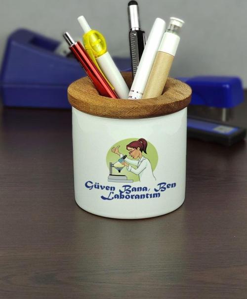 Güven Bana Ben Laborantım Seramik Kalemlik