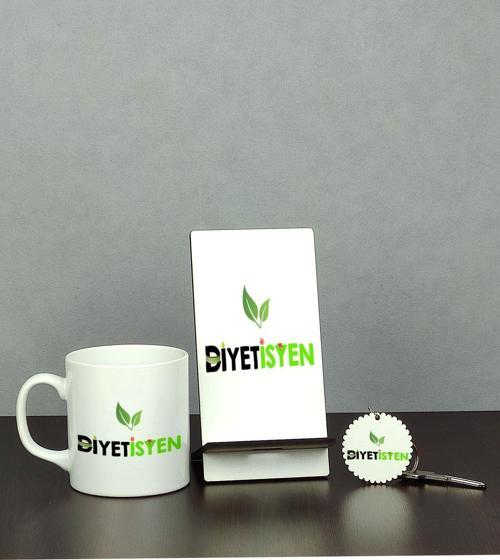 Diyetisyen Üçlü Set (Kupa + Telefon Standı + Anahtarlık)