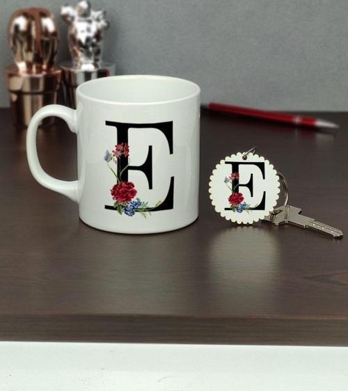 E Harfi Kupa Bardak Ve Anahtarlık Set