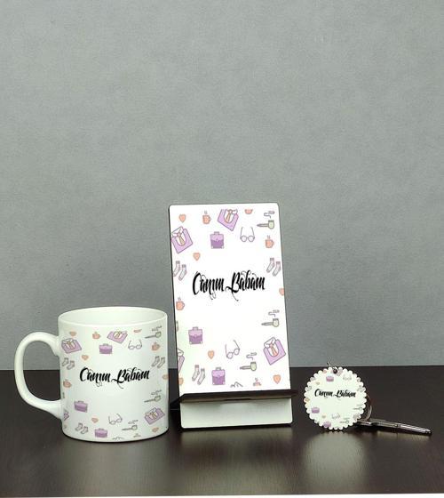 Canım Babam Üçlü Set (Kupa + Telefon Standı + Anahtarlık)