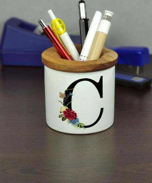 C Harfi Seramik Kalemlik