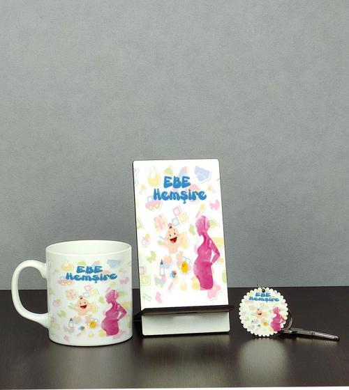 Ebe Üçlü Set (Kupa + Telefon Standı + Anahtarlık)