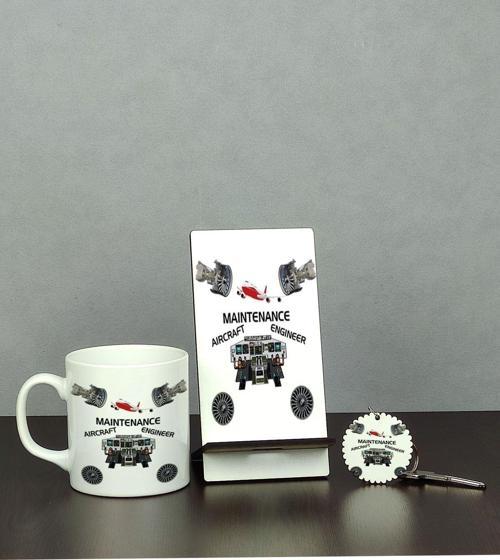 Aircraft Maintenance Engineer Üçlü Set (Kupa + Telefon Standı + Anahtarlık)