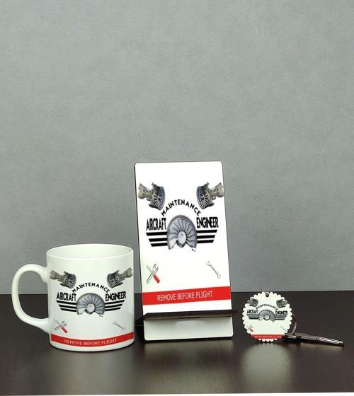Aircraft Maintenance Engineer Üçlü Set (Kupa + Telefon Standı + Anahtarlık)