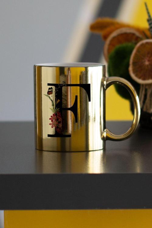 F Harfi Gold Kupa Bardak