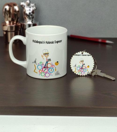 Metallurgical & Materials Engineer Kupa Bardak Ve Anahtarlık Set