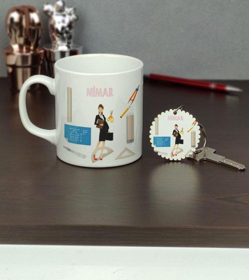 Mimar Kupa Bardak Ve Anahtarlık Set