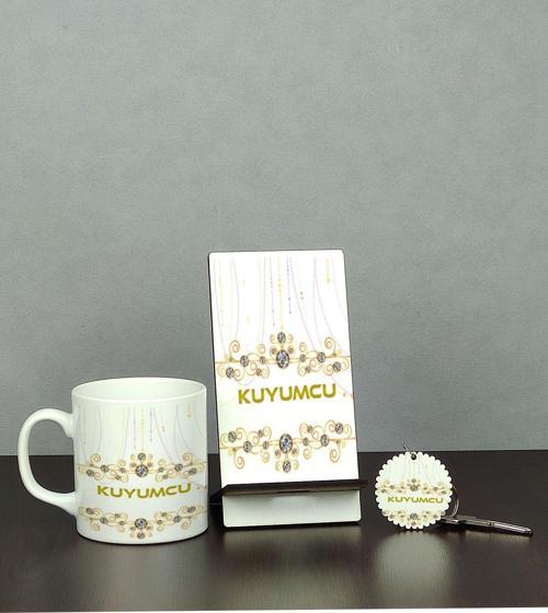 Kuyumcu Üçlü Set (Kupa + Telefon Standı + Anahtarlık)