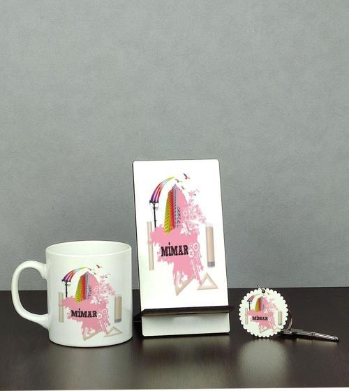 Mimar Üçlü Set (Kupa + Telefon Standı + Anahtarlık)