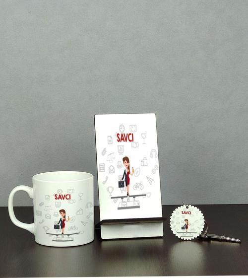 Savcı Üçlü Set (Kupa + Telefon Standı + Anahtarlık)
