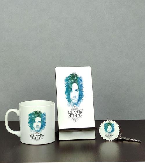 You Know Nothing Üçlü Set (Kupa + Telefon Standı + Anahtarlık)