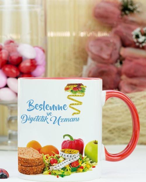 Beslenme Ve Diyetetik Uzmanı Kupa Bardak Kırmızı