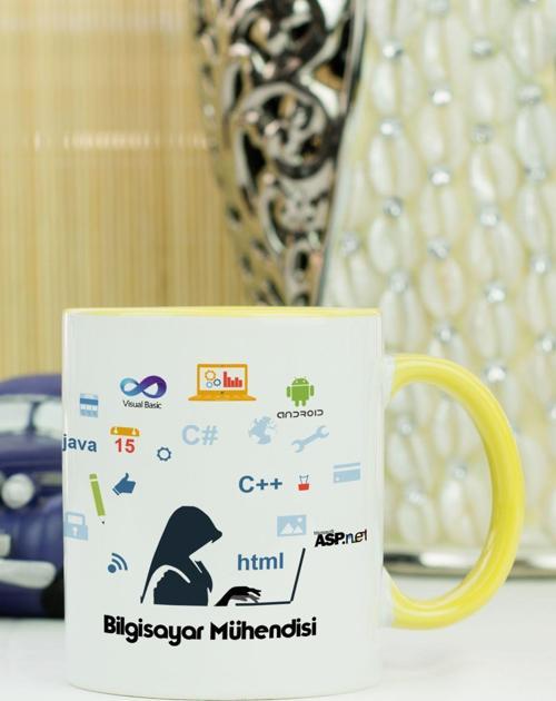 Bilgisayar Mühendisi Kupa Bardak Sarı
