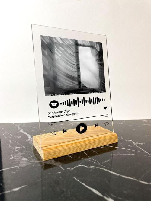 Yüzyüzeyken Konuşuruz Sen Varsın Diye Spotify Barkodlu Plak Çerçeve