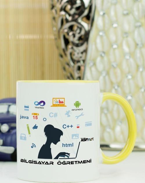 Bilgisayar Öğretmeni Kupa Bardak Sarı