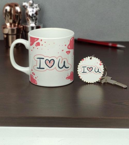 I Love You Kupa Bardak Ve Anahtarlık Set