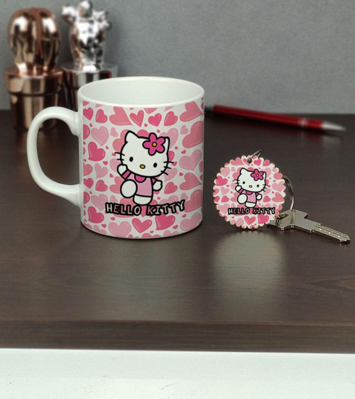 Hello Kitty Kupa Bardak Ve Anahtarlık Set