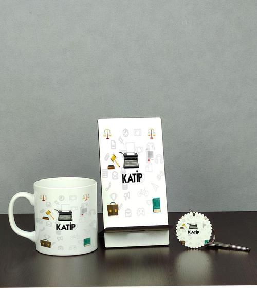 Katip Üçlü Set (Kupa + Telefon Standı + Anahtarlık)