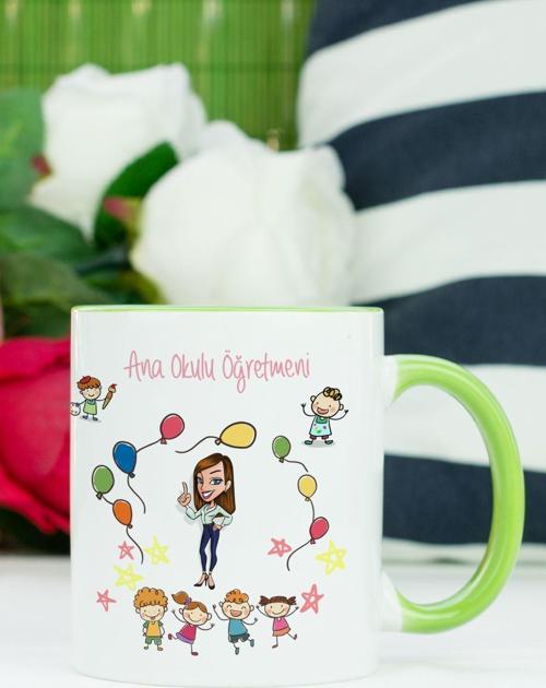 Ana Okulu Öğretmeni Kupa Bardak Yeşil