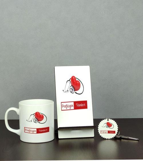 Perfüzyon Teknikeri Üçlü Set (Kupa + Telefon Standı + Anahtarlık)