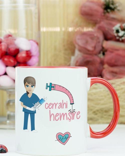 Cerrahi Hemşire Kupa Bardak Kırmızı