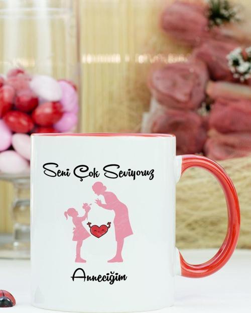 Anneler Günü Hediyesi Kupa Bardak Kırmızı