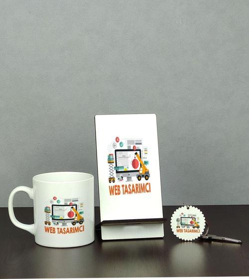 Web Tasarımcı Üçlü Set (Kupa + Telefon Standı + Anahtarlık)
