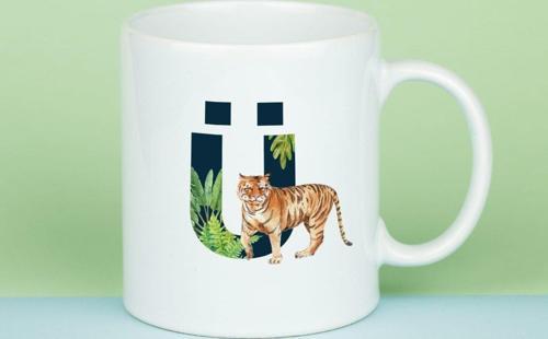 Kişiye Özel Ü Harfi Kupa Bardak