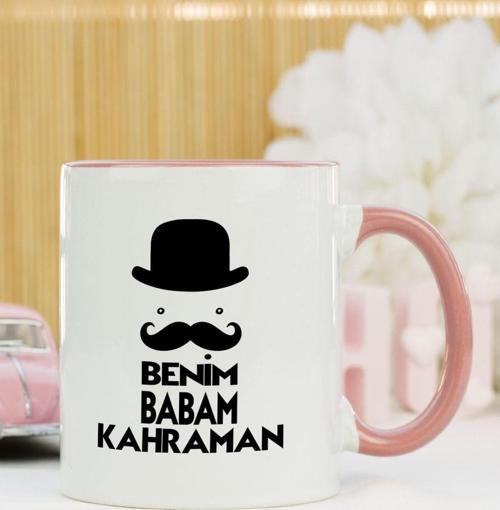 Benim Babam Kahraman Kupa Bardak Pembe