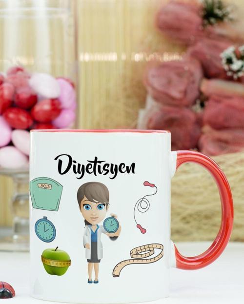 Diyetisyen Kupa Bardak Kırmızı