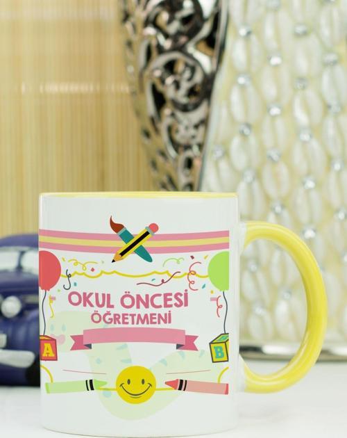 Okul Öncesi Öğretmeni Kupa Bardak Sarı