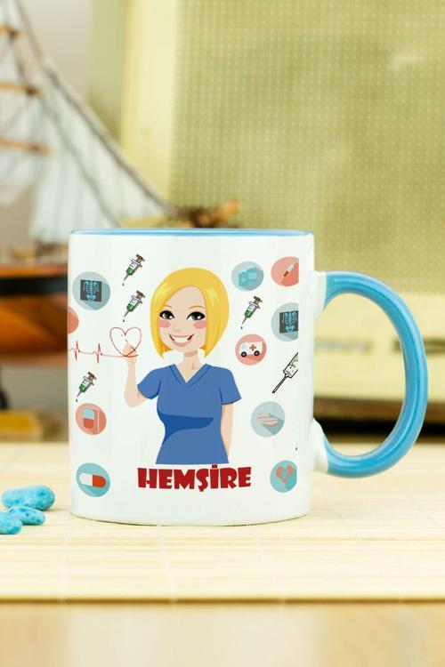 Hemşire Kupa Bardak Mavi