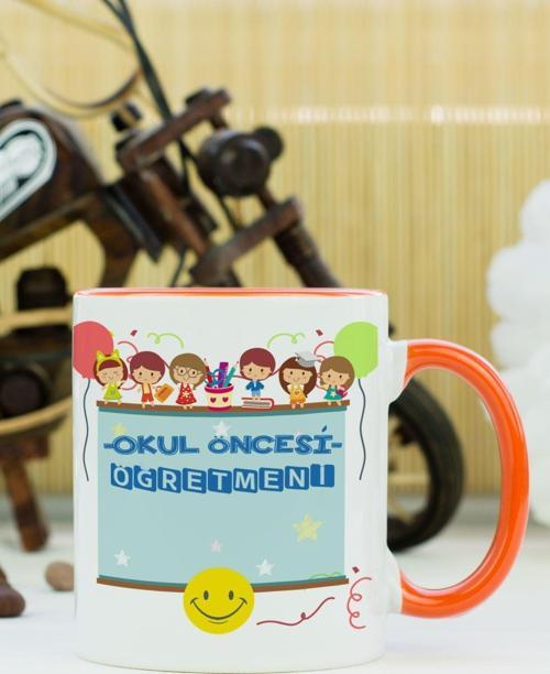 Okul Öncesi Öğretmeni Kupa Bardak Turuncu